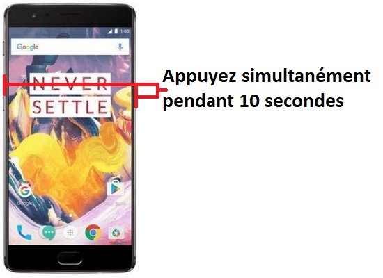Forcer l'arrêt si le OnePlus 3T est bloqué