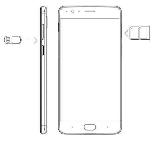 Insérer la carte SIM dans le OnePlus 5