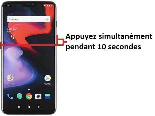 Forcer l'arrêt si le OnePlus 6 est bloqué
