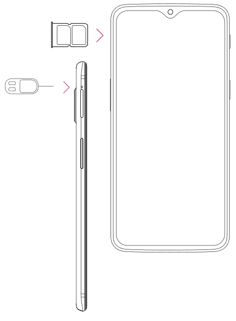 Insérer la carte SIM dans le OnePlus 6T