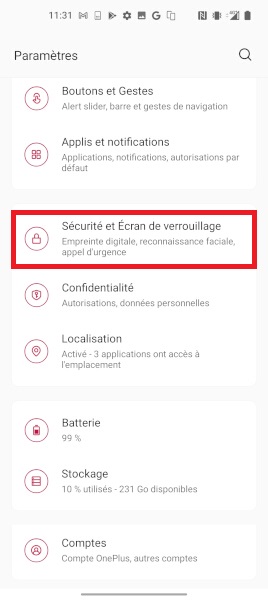 Modifier le code PIN de la SIM sur OnePlus 8 Pro