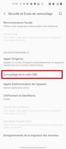 Modifier le code PIN de la SIM sur OnePlus 8 Pro