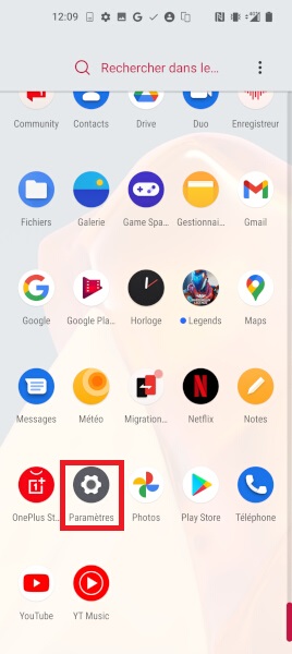 Afficher le pourcentage de batterie sur OnePlus