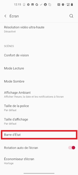 Afficher le pourcentage de batterie sur OnePlus