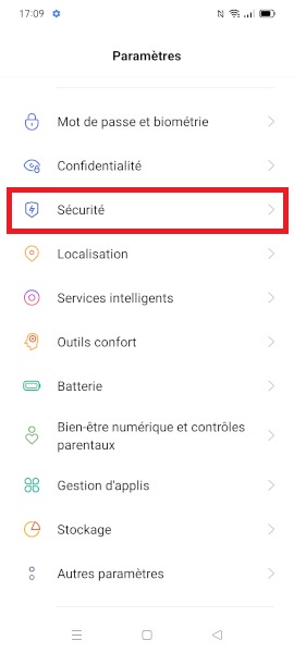 Modifier le code PIN de la SIM sur OPPO Find X3 lite