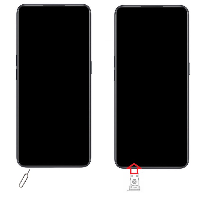 Insérer la carte SIM dans le OPPO Find X2 Pro