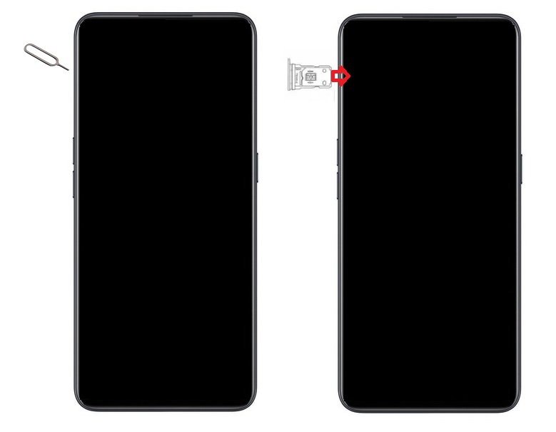 Insérer la carte SIM dans le OPPO Find X2 Lite