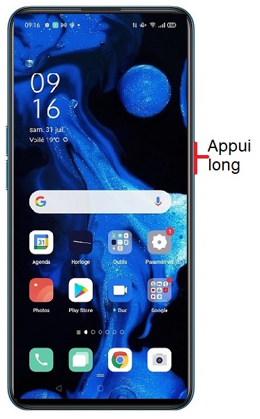Comment éteindre le OPPO Reno 4 Pro ?