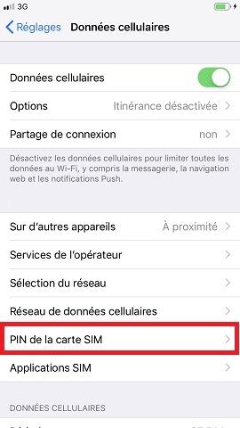 Modifier le code PIN de la SIM sur Apple iPhone 7