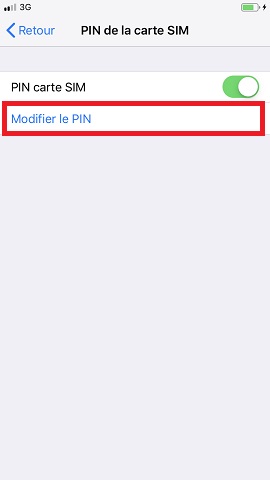 Modifier le code PIN de la SIM sur Apple iPhone 7