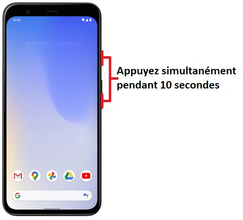 Forcer l'arrêt si le Google Pixel 4 est bloqué