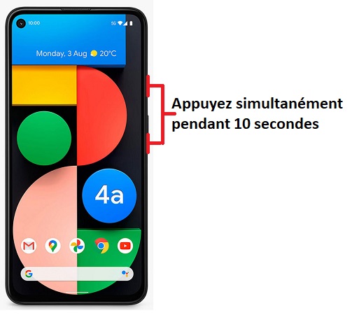 Forcer l'arrêt si le Google Pixel 4a est bloqué