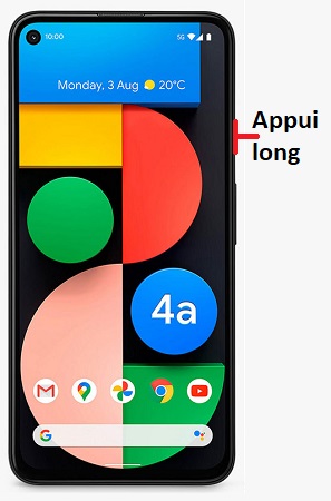 Comment éteindre le Google Pixel 4a ?