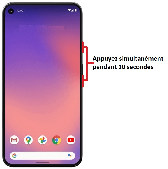 Forcer l'arrêt si le Google Pixel 5 est bloqué