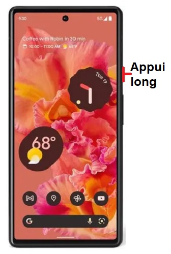 Comment éteindre le Google Pixel 5a ?