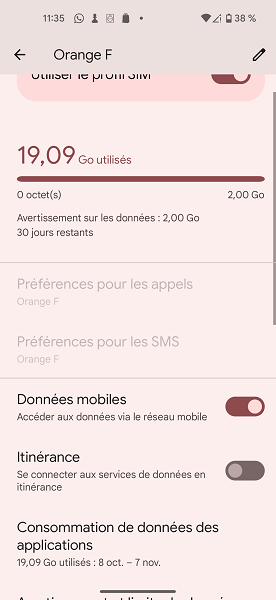 Activer les données mobiles