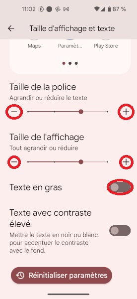 Modifier la taille des polices et des éléments à l’écran