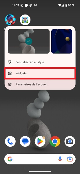 Ajouter et organiser des widgets