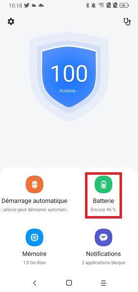 Pourcentage batterie sur Samsung Galaxy