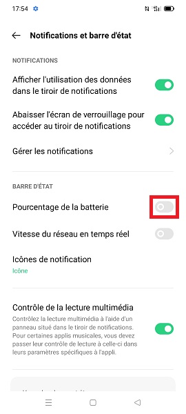Comment afficher le pourcentage de batterie sur votre Oppo ?