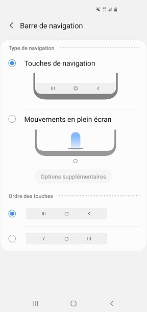 Activer la navigation par gestes
