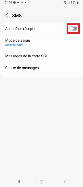 Activer les accusés de réception des SMS