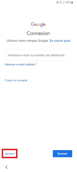 Ajouter un compte Google