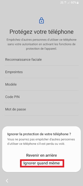 Configurer la sécurité et le verrouillage