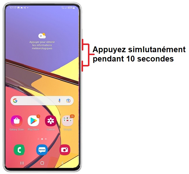 Forcer l'arrêt si le Samsung Galaxy A73 est bloqué