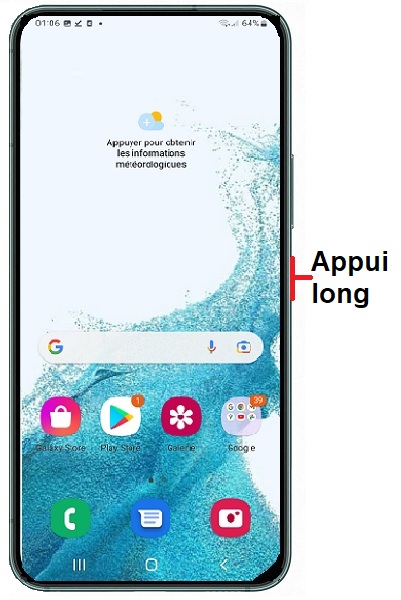 Comment éteindre le Samsung Galaxy S22 ?
