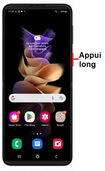 Comment éteindre le Samsung Z Flip 3 ?