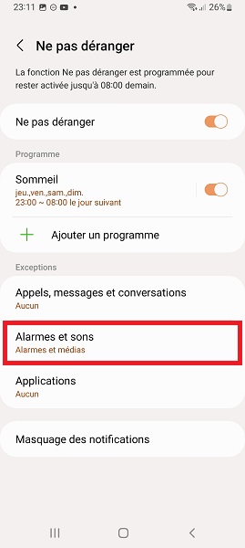 Comment désactiver le mode Ne pas déranger