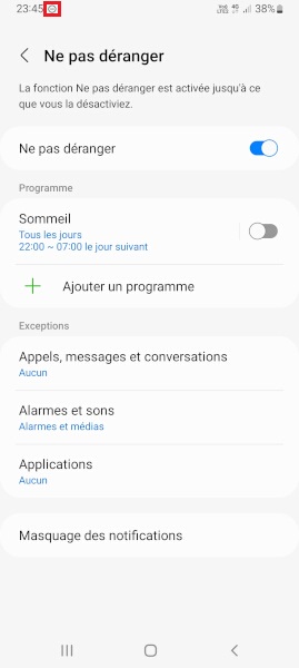 Comment activer le mode Ne pas déranger sur Samsung