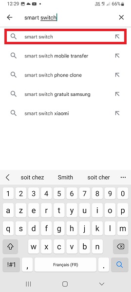 Installer Smart Switch sur les deux téléphones
