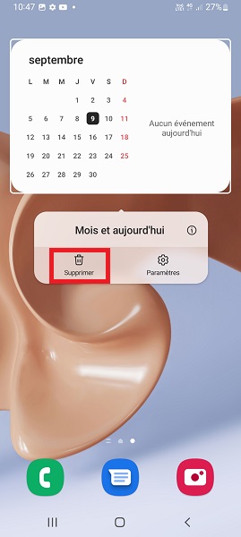 Supprimer un widget