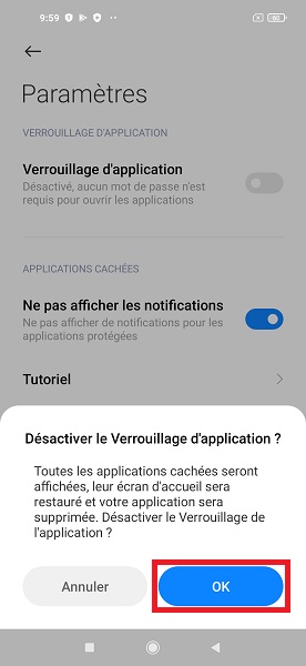 Choisir les applications à verrouiller