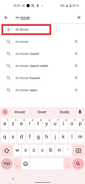 Installer Mi Mover sur les deux téléphones