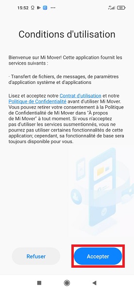 Choisir les données à transférer