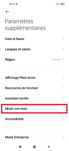 Activer le mode à une main sur Xiaomi