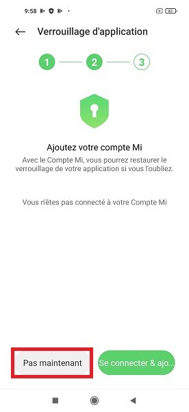 Activer le verrouillage des applications