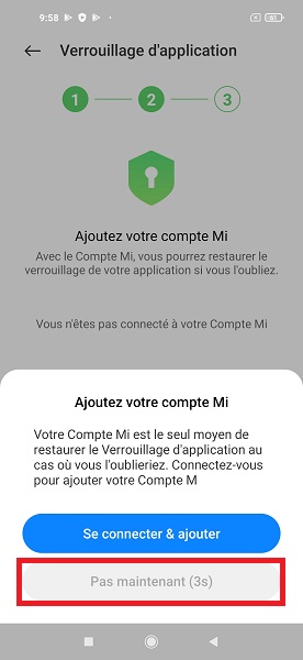 Activer le verrouillage des applications