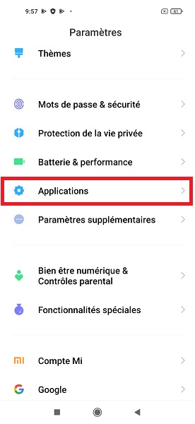Activer le verrouillage des applications