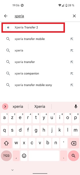 Installer Xperia Transfer 2