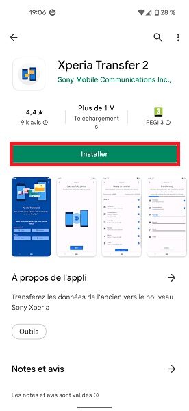 Installer Xperia Transfer 2